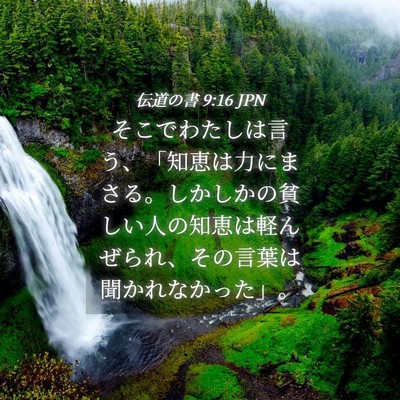 Picture 04 - 伝道の書 9:16 JPN - そこでわたしは言う、「知恵は力に - Bible Verse Picture