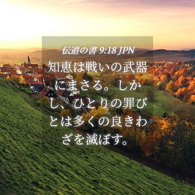 Picture 04 - 伝道の書 9:18 JPN - 知恵は戦いの武器にまさる。しかし - Bible Verse Picture