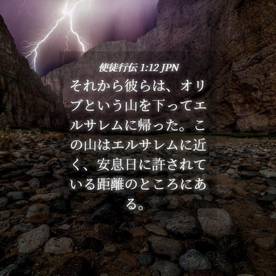 Picture 04 - 使徒行伝 1:12 JPN - それから彼らは、オリブという山を - Bible Verse Picture