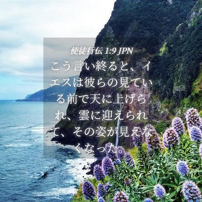 Picture 04 - 使徒行伝 1:9 JPN - こう言い終ると、イエスは彼らの見 - Bible Verse Picture