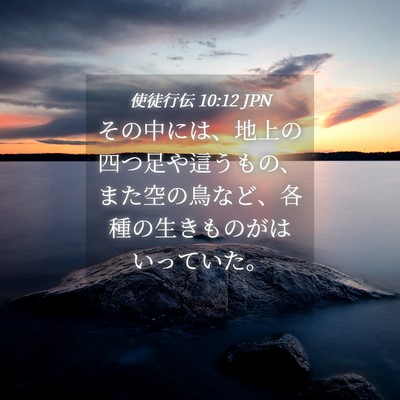 Picture 04 - 使徒行伝 10:12 JPN - その中には、地上の四つ足や這うも - Bible Verse Picture