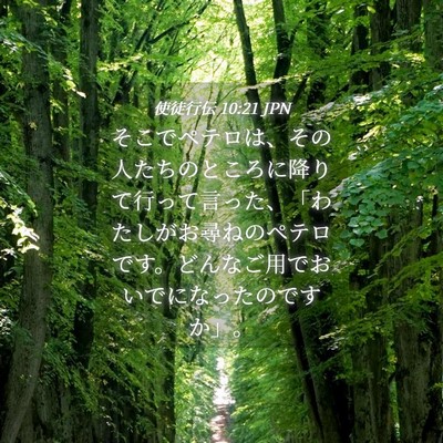 Picture 04 - 使徒行伝 10:21 JPN - そこでペテロは、その人たちのとこ - Bible Verse Picture