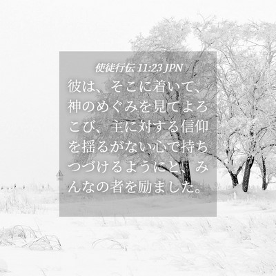 Picture 04 - 使徒行伝 11:23 JPN - 彼は、そこに着いて、神のめぐみを - Bible Verse Picture