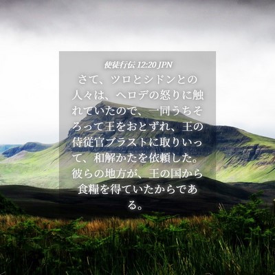 Picture 04 - 使徒行伝 12:20 JPN - さて、ツロとシドンとの人々は、ヘ - Bible Verse Picture