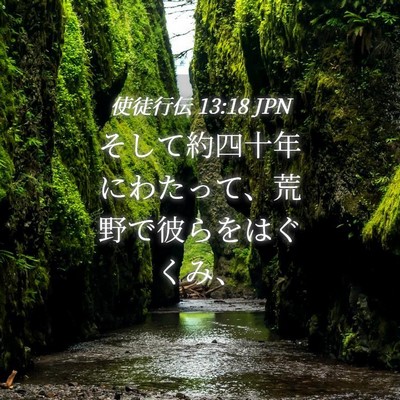 Picture 04 - 使徒行伝 13:18 JPN - そして約四十年にわたって、荒野で - Bible Verse Picture