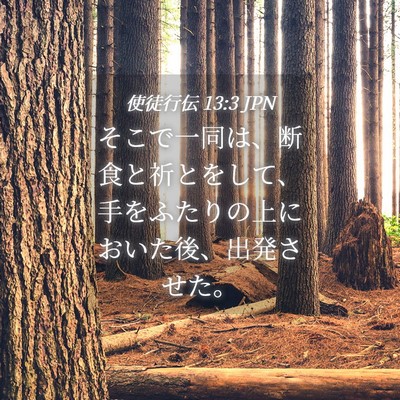 Picture 04 - 使徒行伝 13:3 JPN - そこで一同は、断食と祈とをして、 - Bible Verse Picture