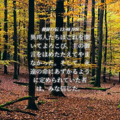 Picture 04 - 使徒行伝 13:48 JPN - 異邦人たちはこれを聞いてよろこび - Bible Verse Picture