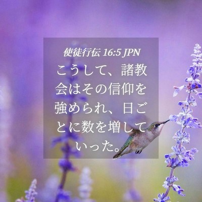 Picture 04 - 使徒行伝 16:5 JPN - こうして、諸教会はその信仰を強め - Bible Verse Picture