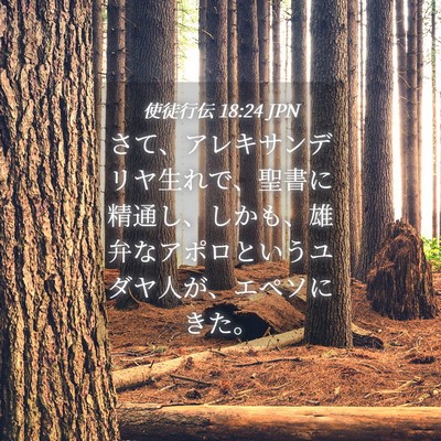 Picture 04 - 使徒行伝 18:24 JPN - さて、アレキサンデリヤ生れで、聖 - Bible Verse Picture