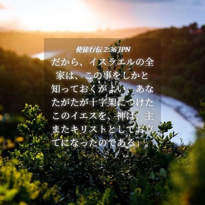 Picture 04 - 使徒行伝 2:36 JPN - だから、イスラエルの全家は、この - Bible Verse Picture