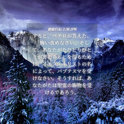Picture 04 - 使徒行伝 2:38 JPN - すると、ペテロが答えた、「悔い改 - Bible Verse Picture