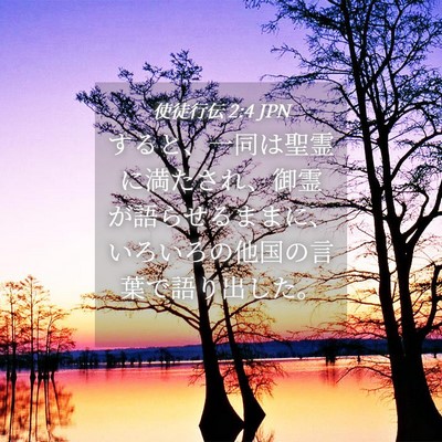 Picture 04 - 使徒行伝 2:4 JPN - すると、一同は聖霊に満たされ、御 - Bible Verse Picture
