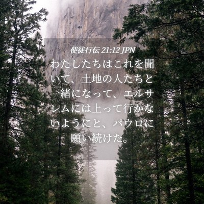 Picture 04 - 使徒行伝 21:12 JPN - わたしたちはこれを聞いて、土地の - Bible Verse Picture