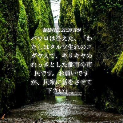 Picture 04 - 使徒行伝 21:39 JPN - パウロは答えた、「わたしはタルソ - Bible Verse Picture