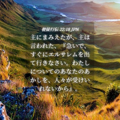 Picture 04 - 使徒行伝 22:18 JPN - 主にまみえたが、主は言われた、『 - Bible Verse Picture