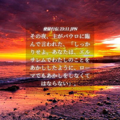 Picture 04 - 使徒行伝 23:11 JPN - その夜、主がパウロに臨んで言われ - Bible Verse Picture