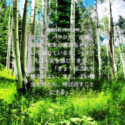 Picture 04 - 使徒行伝 24:25 JPN - そこで、パウロが、正義、節制、未 - Bible Verse Picture
