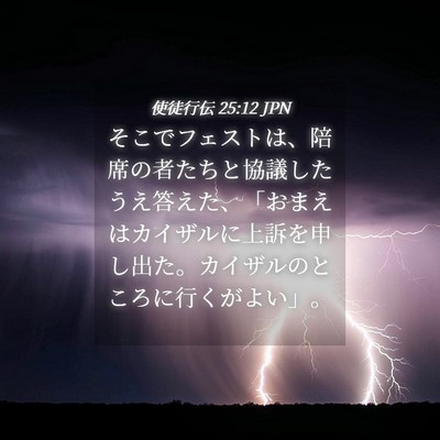 Picture 04 - 使徒行伝 25:12 JPN - そこでフェストは、陪席の者たちと - Bible Verse Picture
