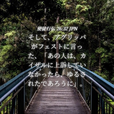 Picture 04 - 使徒行伝 26:32 JPN - そして、アグリッパがフェストに言 - Bible Verse Picture