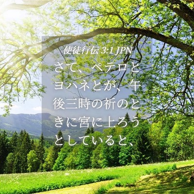 Picture 04 - 使徒行伝 3:1 JPN - さて、ペテロとヨハネとが、午後三 - Bible Verse Picture