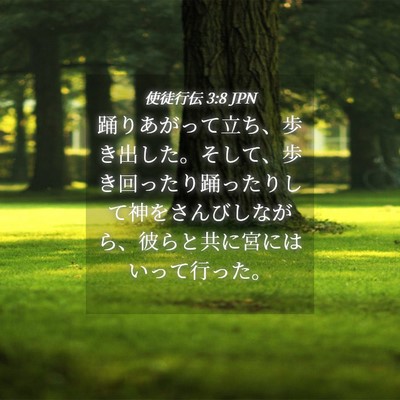 Picture 04 - 使徒行伝 3:8 JPN - 踊りあがって立ち、歩き出した。そ - Bible Verse Picture