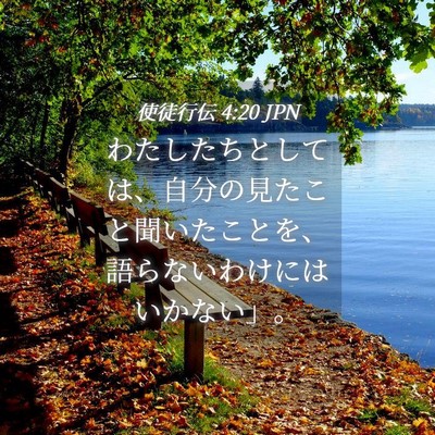 Picture 04 - 使徒行伝 4:20 JPN - わたしたちとしては、自分の見たこ - Bible Verse Picture