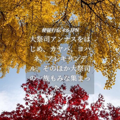 Picture 04 - 使徒行伝 4:6 JPN - 大祭司アンナスをはじめ、カヤパ、 - Bible Verse Picture