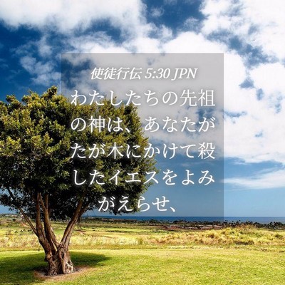 Picture 04 - 使徒行伝 5:30 JPN - わたしたちの先祖の神は、あなたが - Bible Verse Picture