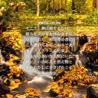 Picture 04 - 使徒行伝 7:42 JPN - そこで、神は顔をそむけ、彼らを天 - Bible Verse Picture