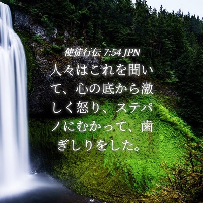 Picture 04 - 使徒行伝 7:54 JPN - 人々はこれを聞いて、心の底から激 - Bible Verse Picture