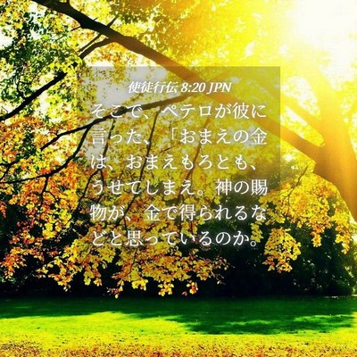 Picture 04 - 使徒行伝 8:20 JPN - そこで、ペテロが彼に言った、「お - Bible Verse Picture