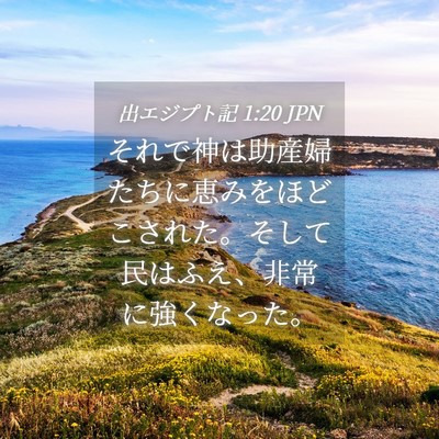 Picture 04 - 出エジプト記 1:20 JPN - それで神は助産婦たちに恵みをほど - Bible Verse Picture