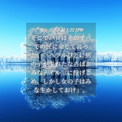Picture 04 - 出エジプト記 1:22 JPN - そこでパロはそのすべての民に命じ - Bible Verse Picture