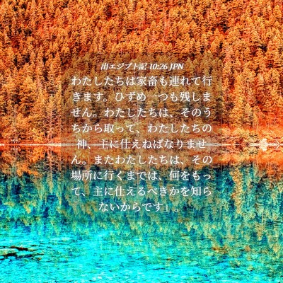 Picture 04 - 出エジプト記 10:26 JPN - わたしたちは家畜も連れて行きます - Bible Verse Picture