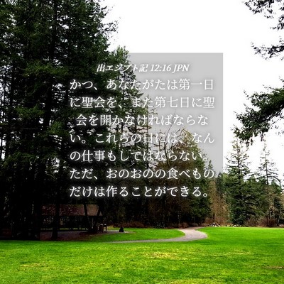 Picture 04 - 出エジプト記 12:16 JPN - かつ、あなたがたは第一日に聖会を - Bible Verse Picture