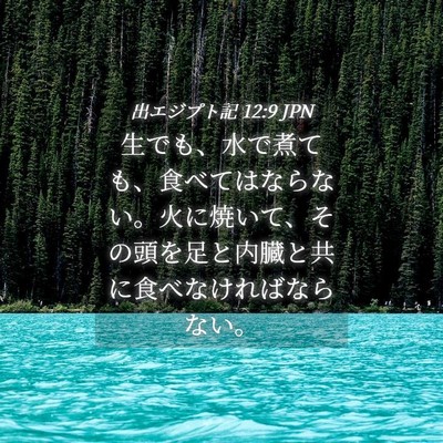 Picture 04 - 出エジプト記 12:9 JPN - 生でも、水で煮ても、食べてはなら - Bible Verse Picture