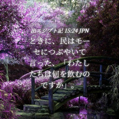 Picture 04 - 出エジプト記 15:24 JPN - ときに、民はモーセにつぶやいて言 - Bible Verse Picture