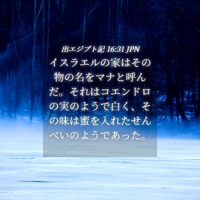 Picture 04 - 出エジプト記 16:31 JPN - イスラエルの家はその物の名をマナ - Bible Verse Picture