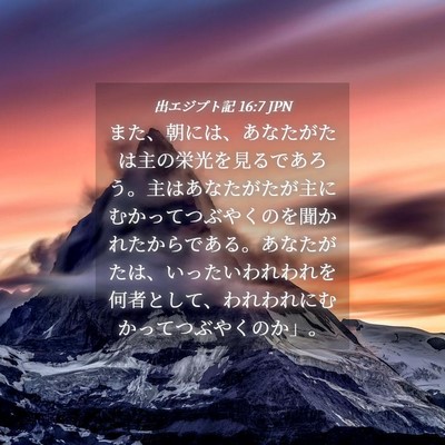Picture 04 - 出エジプト記 16:7 JPN - また、朝には、あなたがたは主の栄 - Bible Verse Picture