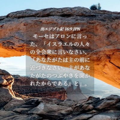 Picture 04 - 出エジプト記 16:9 JPN - モーセはアロンに言った、「イスラ - Bible Verse Picture