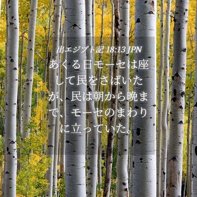 Picture 04 - 出エジプト記 18:13 JPN - あくる日モーセは座して民をさばい - Bible Verse Picture