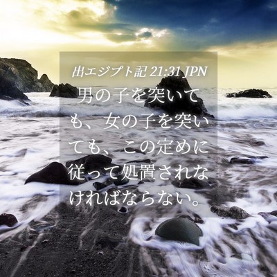 Picture 04 - 出エジプト記 21:31 JPN - 男の子を突いても、女の子を突いて - Bible Verse Picture
