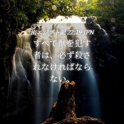 Picture 04 - 出エジプト記 22:19 JPN - すべて獣を犯す者は、必ず殺されな - Bible Verse Picture
