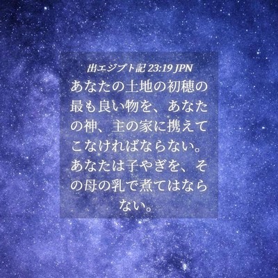 Picture 04 - 出エジプト記 23:19 JPN - あなたの土地の初穂の最も良い物を - Bible Verse Picture