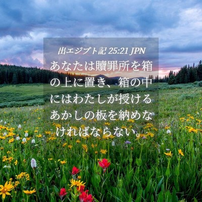 Picture 04 - 出エジプト記 25:21 JPN - あなたは贖罪所を箱の上に置き、箱 - Bible Verse Picture