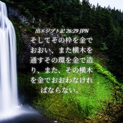 Picture 04 - 出エジプト記 26:29 JPN - そしてその枠を金でおおい、また横 - Bible Verse Picture