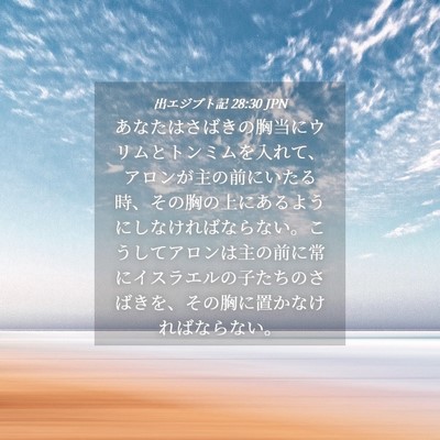 Picture 04 - 出エジプト記 28:30 JPN - あなたはさばきの胸当にウリムとト - Bible Verse Picture