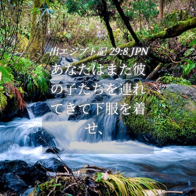 Picture 04 - 出エジプト記 29:8 JPN - あなたはまた彼の子たちを連れてき - Bible Verse Picture