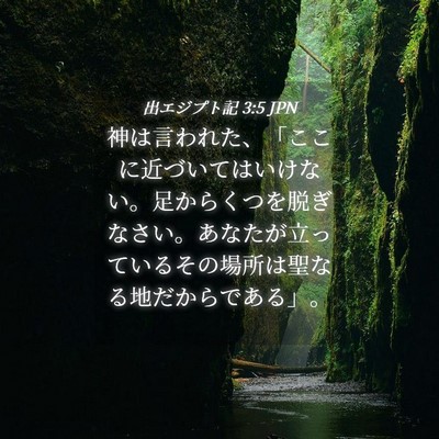 Picture 04 - 出エジプト記 3:5 JPN - 神は言われた、「ここに近づいては - Bible Verse Picture