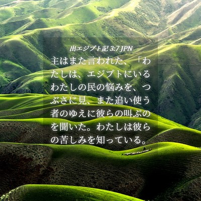 Picture 04 - 出エジプト記 3:7 JPN - 主はまた言われた、「わたしは、エ - Bible Verse Picture